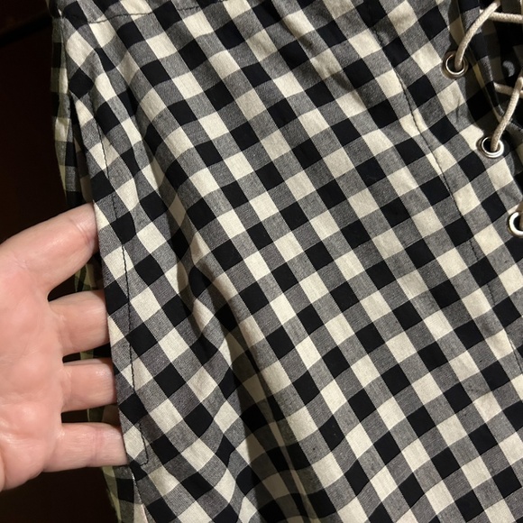 NWOT Eva Franco x Anthropologie Gingham Lace-Up Midi Skirt Black, White Size M - Picture 11 of 16